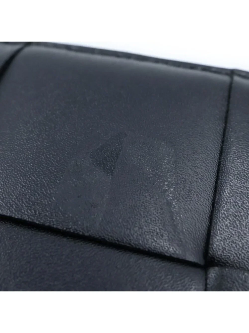 Bottega Veneta Maxi Intrecciato Zip Around Wallet Card Case Black Leather